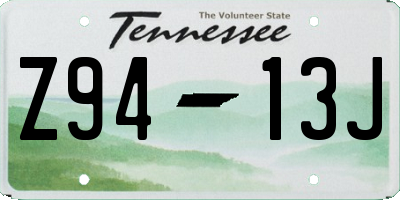 TN license plate Z9413J