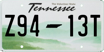 TN license plate Z9413T