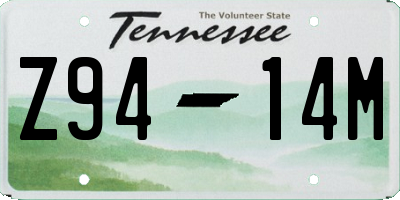 TN license plate Z9414M