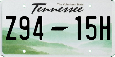 TN license plate Z9415H