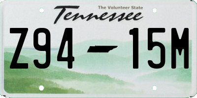 TN license plate Z9415M