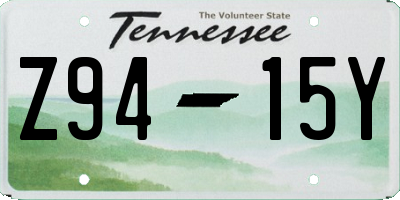 TN license plate Z9415Y