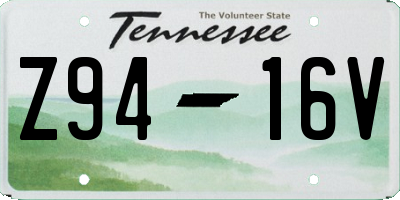TN license plate Z9416V