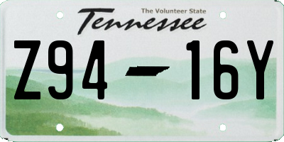 TN license plate Z9416Y