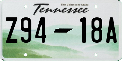 TN license plate Z9418A