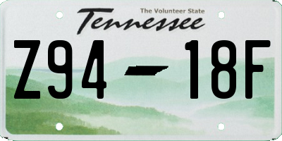 TN license plate Z9418F