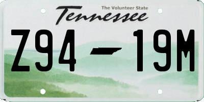 TN license plate Z9419M