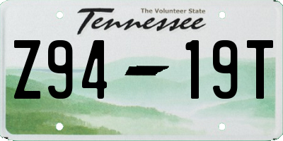 TN license plate Z9419T