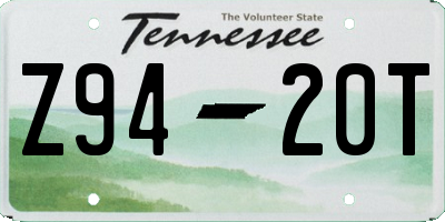 TN license plate Z9420T