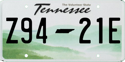 TN license plate Z9421E