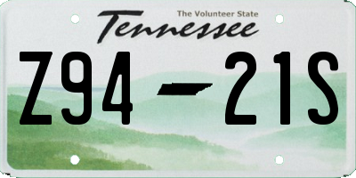 TN license plate Z9421S
