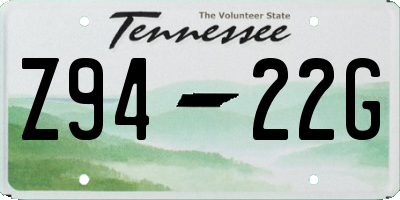 TN license plate Z9422G