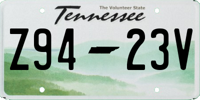TN license plate Z9423V
