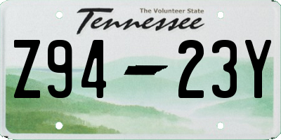 TN license plate Z9423Y