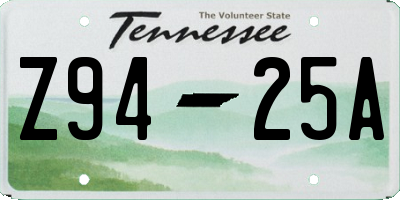 TN license plate Z9425A