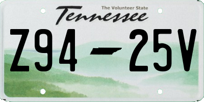 TN license plate Z9425V