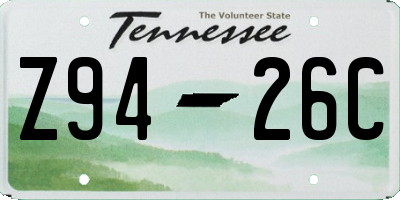 TN license plate Z9426C