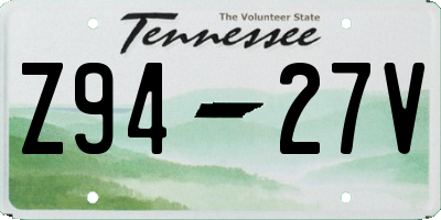 TN license plate Z9427V