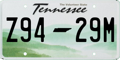 TN license plate Z9429M