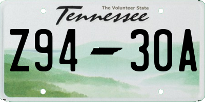 TN license plate Z9430A