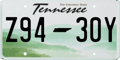 TN license plate Z9430Y