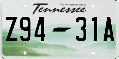 TN license plate Z9431A