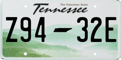 TN license plate Z9432E