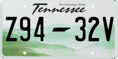 TN license plate Z9432V