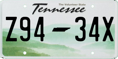 TN license plate Z9434X