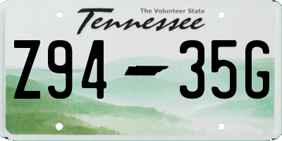 TN license plate Z9435G