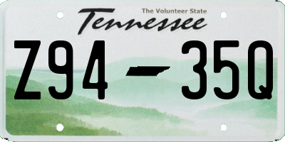 TN license plate Z9435Q