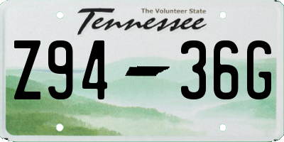 TN license plate Z9436G