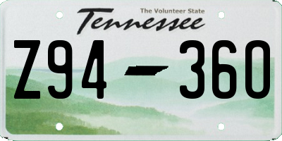 TN license plate Z9436O