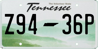 TN license plate Z9436P