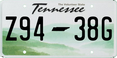 TN license plate Z9438G