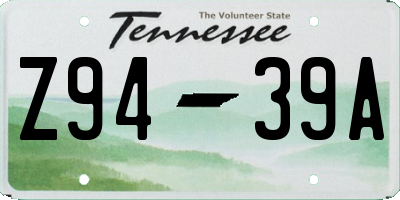 TN license plate Z9439A