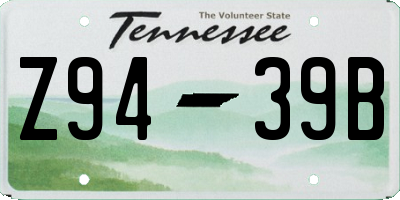 TN license plate Z9439B