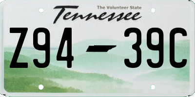 TN license plate Z9439C