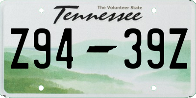 TN license plate Z9439Z