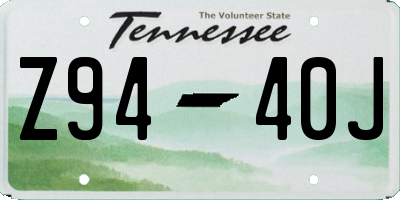 TN license plate Z9440J