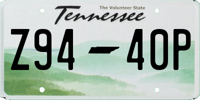 TN license plate Z9440P