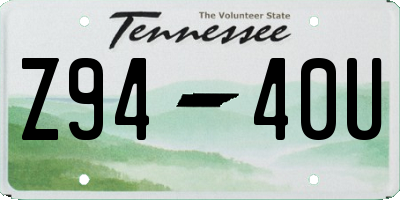 TN license plate Z9440U