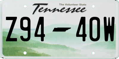 TN license plate Z9440W