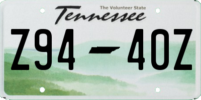 TN license plate Z9440Z