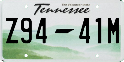 TN license plate Z9441M