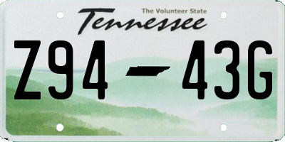 TN license plate Z9443G