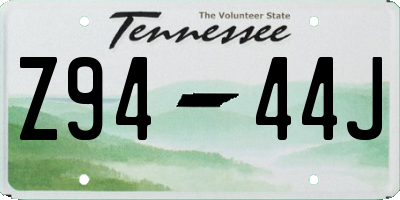 TN license plate Z9444J
