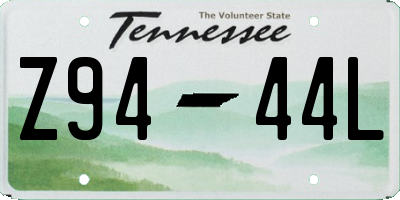 TN license plate Z9444L