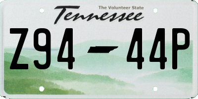 TN license plate Z9444P