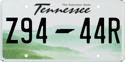 TN license plate Z9444R